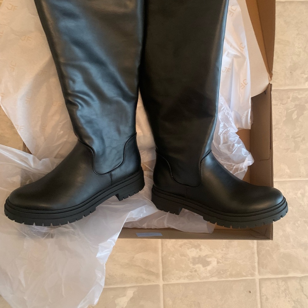 JustFab Black Heeled Boots